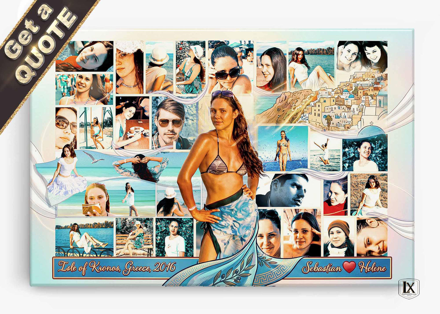 Geburtstags-Fotocollage | Kostenlose Beratung mit einem engagierten Digitalkünstler | Professionelle Druckoptionen | Hersteller maßgeschneiderter Kunstwerk-Collagen | Designreferenz: PPC180