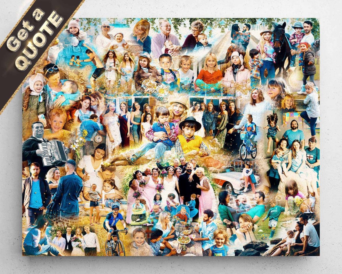 Hand Arranged Montage | Dedicated Team | Professional Printing | Makers of Bespoke Artwork Montages - LuxPhotoCollages.com